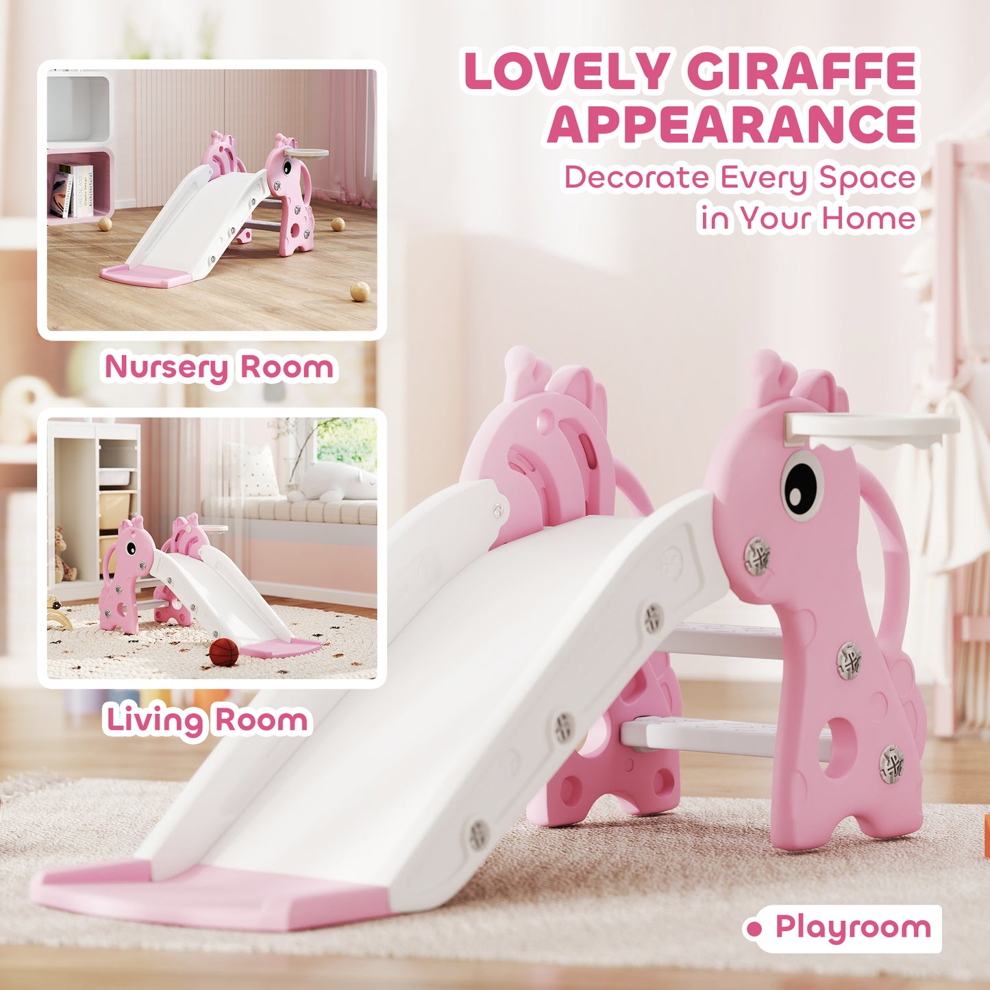 Toboggan 3 en 1 pour tout-petits design girafe
