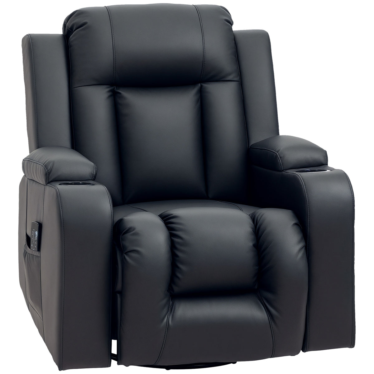 Fauteuil inclinable de massage pivotant en similicuir