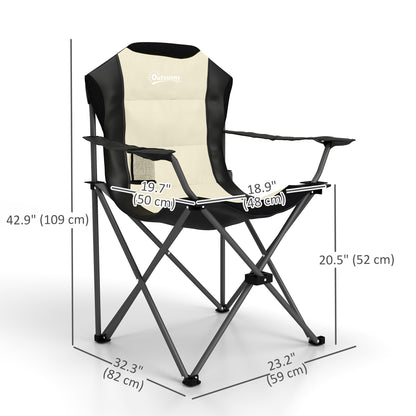 Chaises de camping pliantes dossier haut avec porte-gobelet