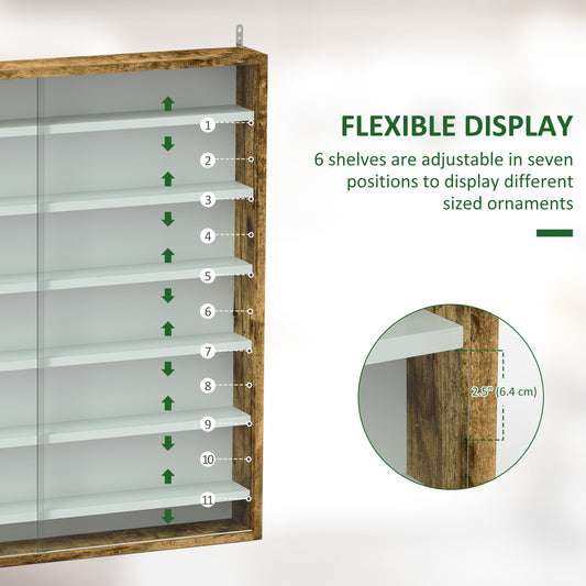 Vitrine murale 7 niveaux avec portes en verre