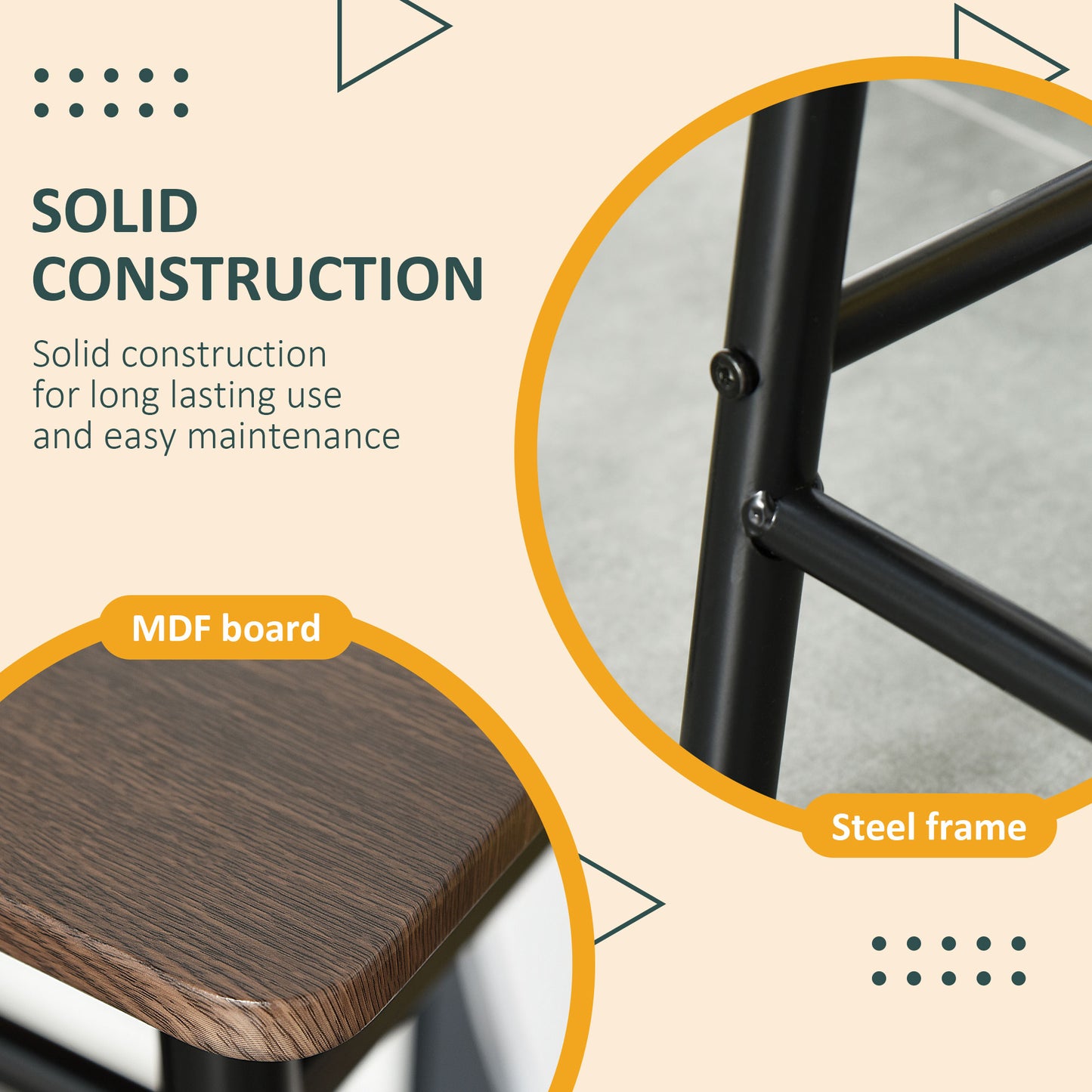 Ensemble comptoir 3 pièces avec table et tabourets