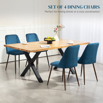 Chaises de salle à manger rembourrées ensemble de 4 velours