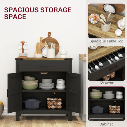 Buffet de cuisine style fermette avec tiroir et tablette