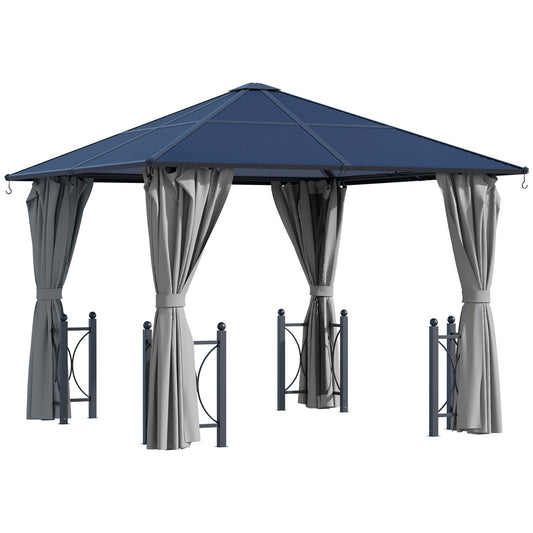 Gazebo rigide aluminium avec toiture PC et moustiquaire