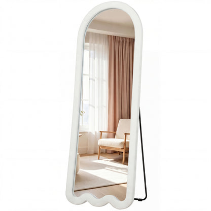 Miroir pleine longueur cadre velours voûté arqué