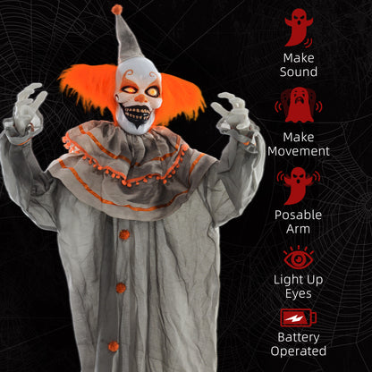 Clown animatronique Halloween grandeur nature 183 cm