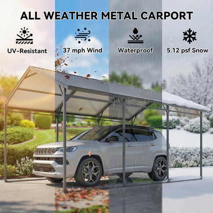 Carport métallique 3 x 4.5 m armature renforcée