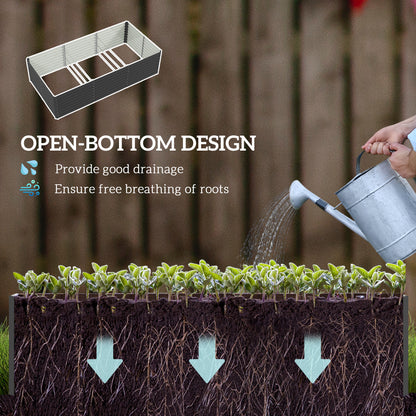 Bac de jardinage surélevé galvanisé extra profond 240x120x60cm