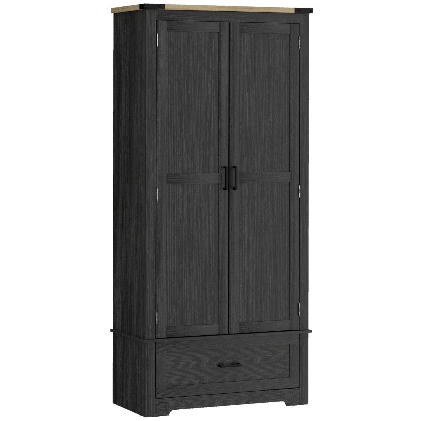 Armoire-garde-manger de cuisine style campagnard 175 cm