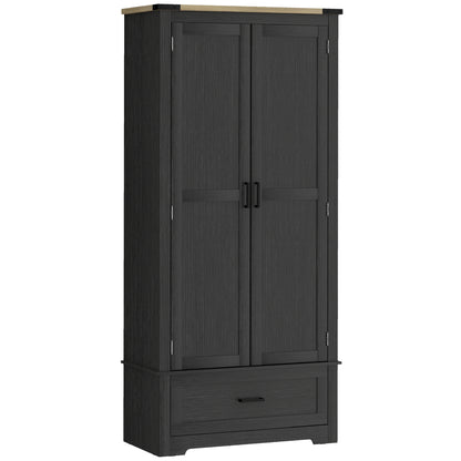 Armoire-garde-manger de cuisine style campagnard 175 cm
