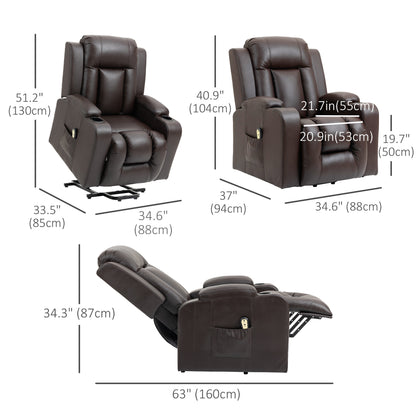 Fauteuil releveur électrique inclinable en cuir synthétique
