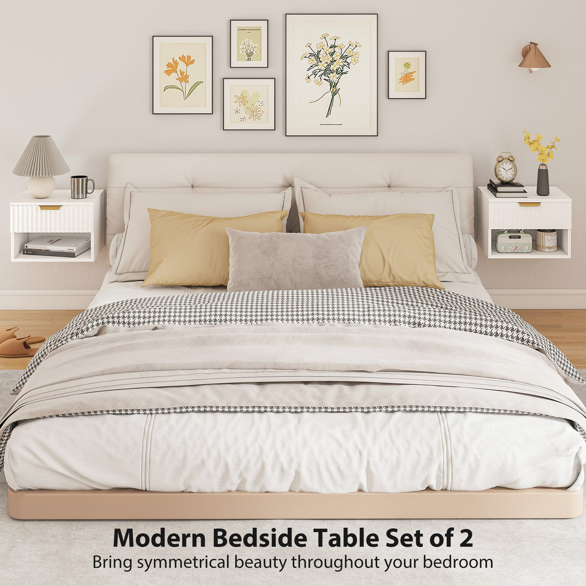 Tables de chevet flottantes murales — Lot de 2