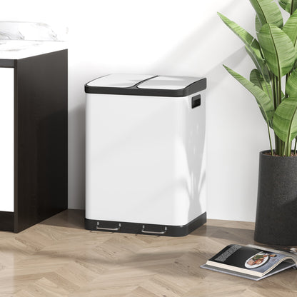 Poubelle de cuisine double à pédale 60 L