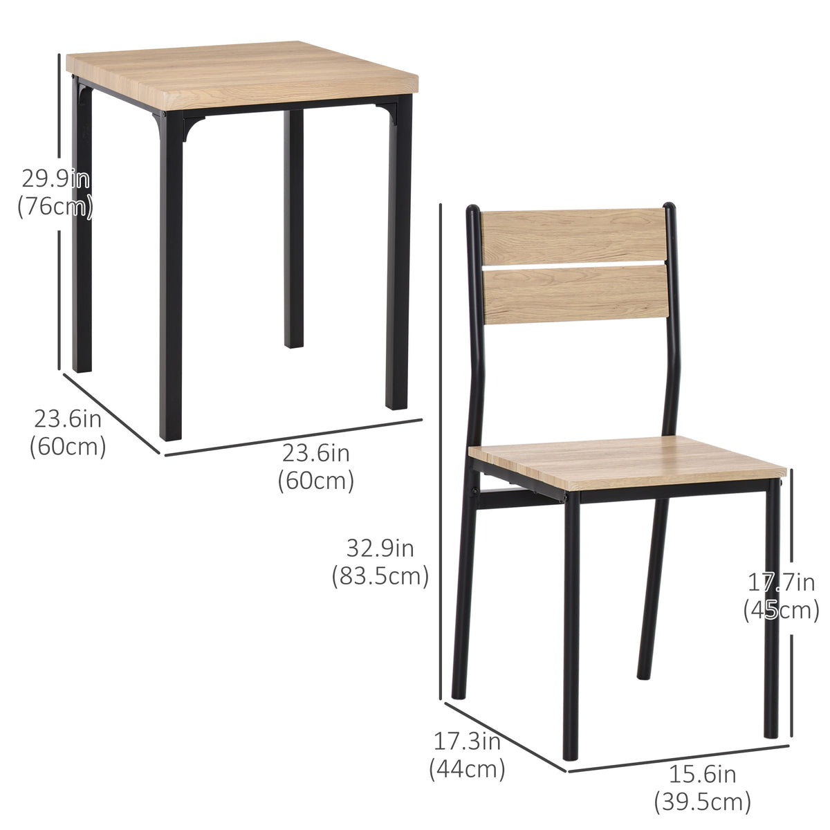 Ensemble salle à manger 3 pièces pour petits espaces