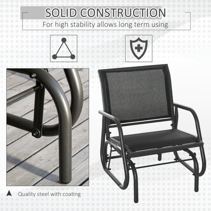 Chaise balançoire d'extérieur à glissement en acier