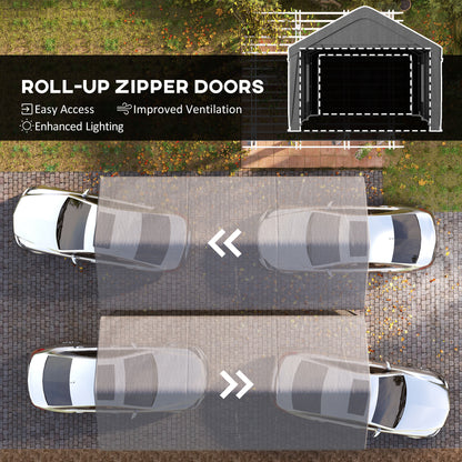 Abri auto 12x20 portes roulantes fenêtres amovibles