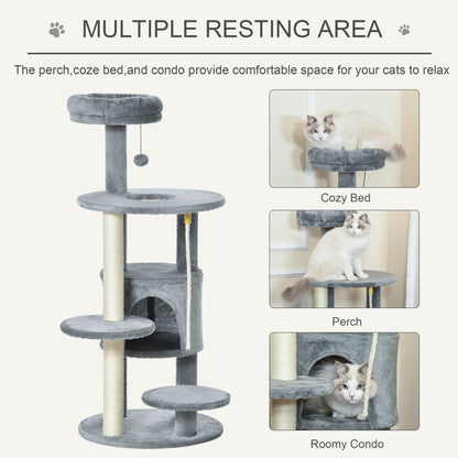 Arbre à chat multiétage avec condo et griffoirs