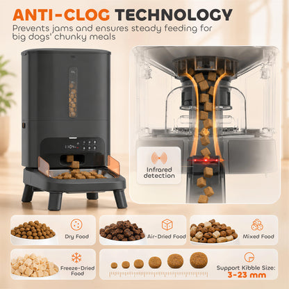 Distributeur automatique de nourriture anti-bourrage 15L