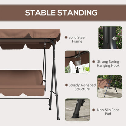Balancelle de patio 3 places avec auvent ajustable