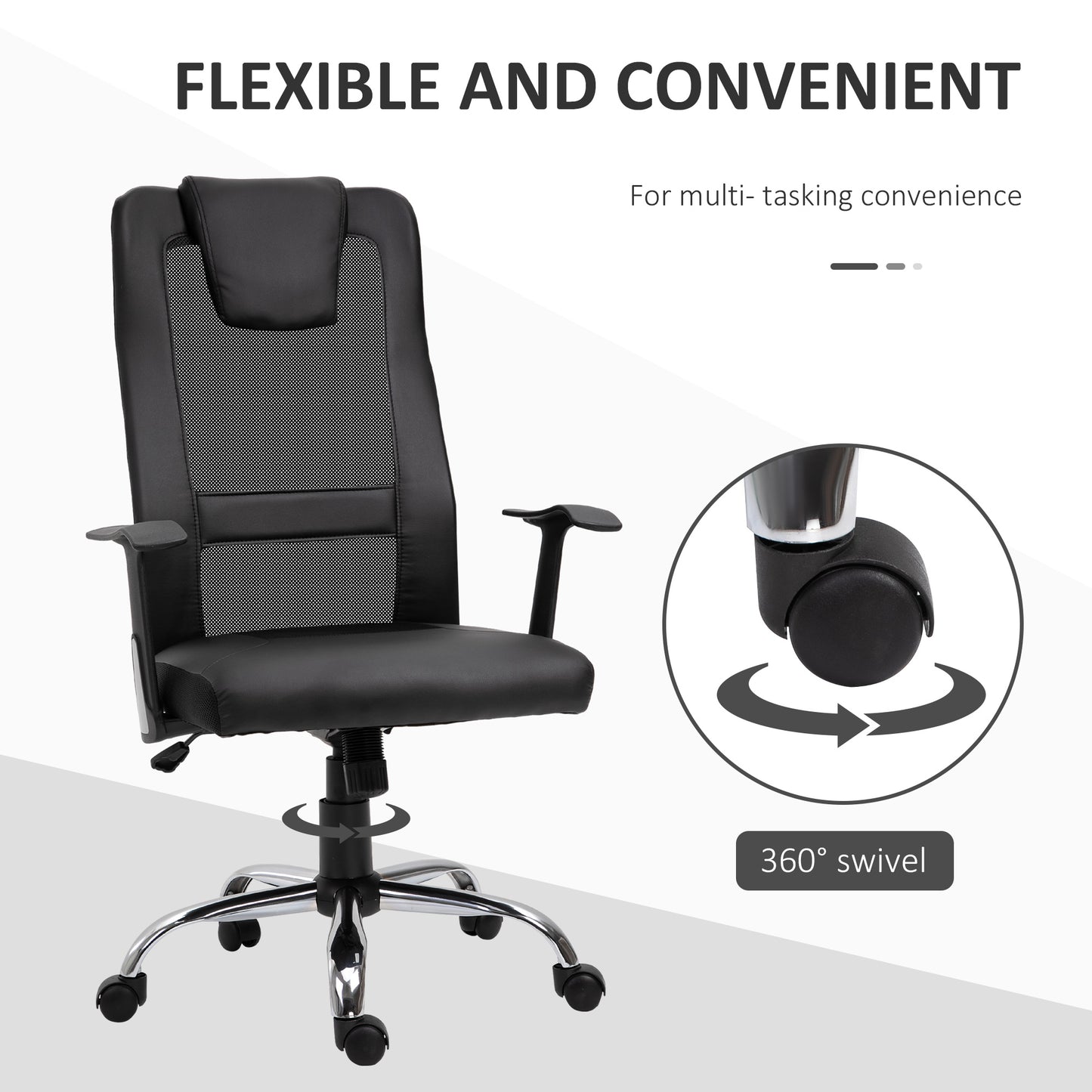 Chaise de bureau ergonomique dossier haut en maille