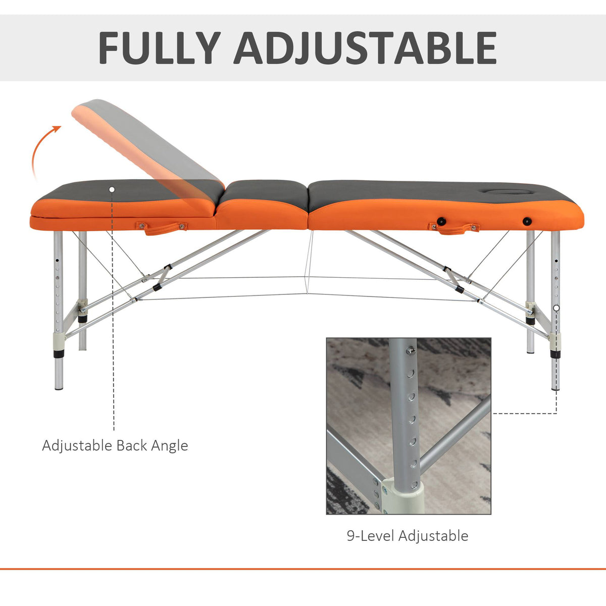 Table de massage professionnelle pliable en aluminium
