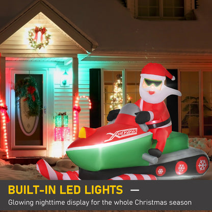 Décoration gonflable Noël Père Noël moto 5,5 pi