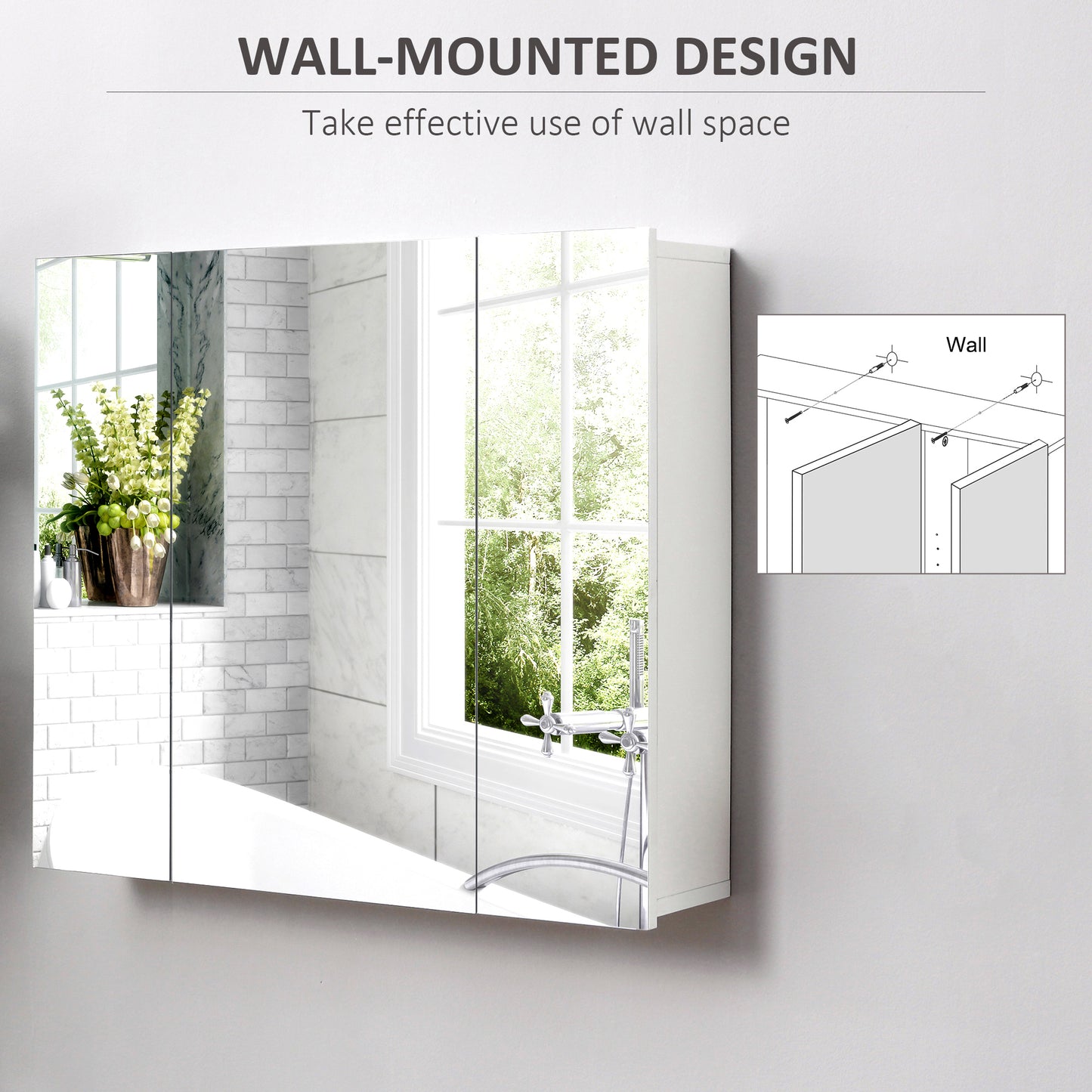 Armoire pharmacie murale miroir 71 x 61 cm