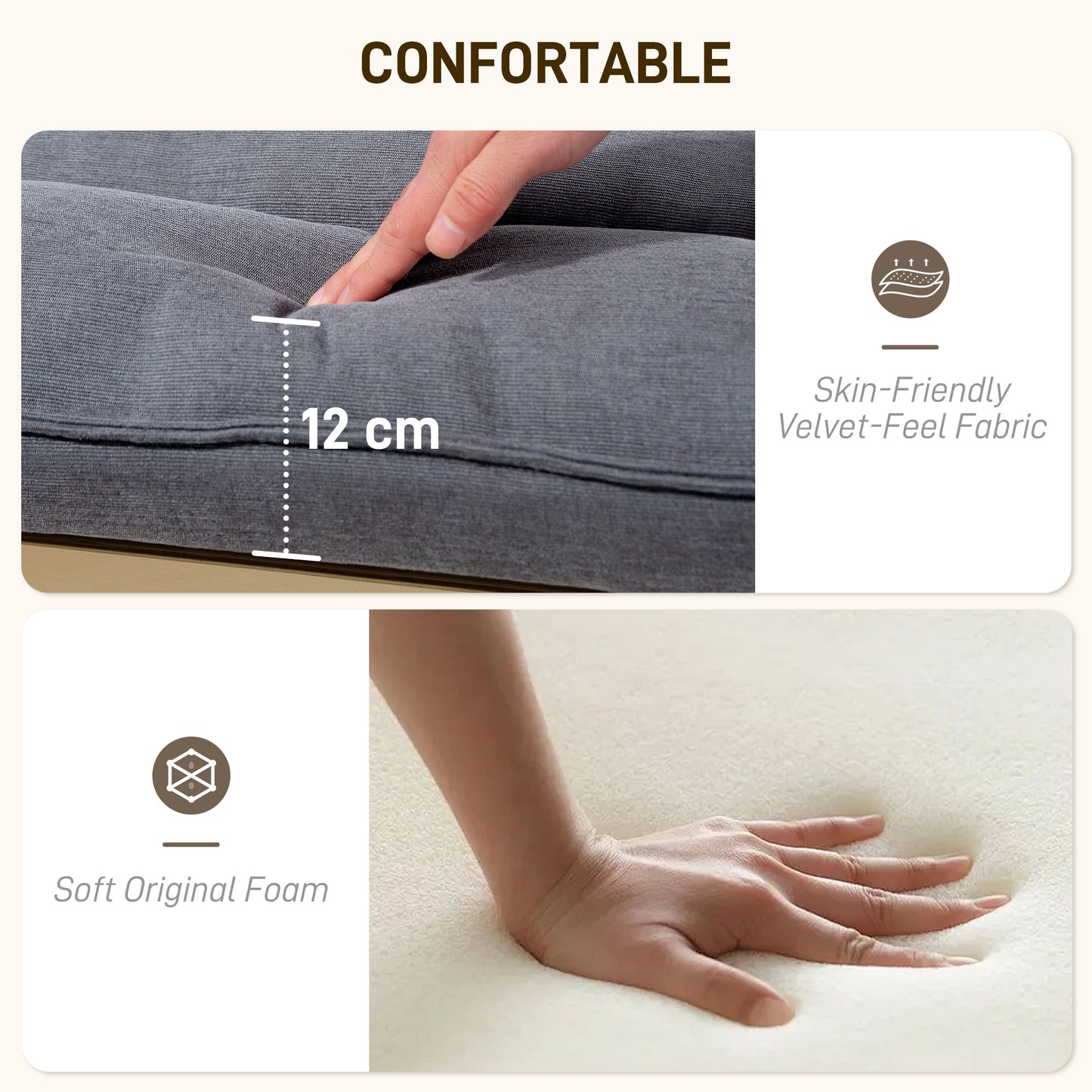 Fauteuil accent velours dossier haut pieds bouleau