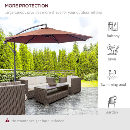 Parasol déporté patio 10 pieds cantilever avec base croisée