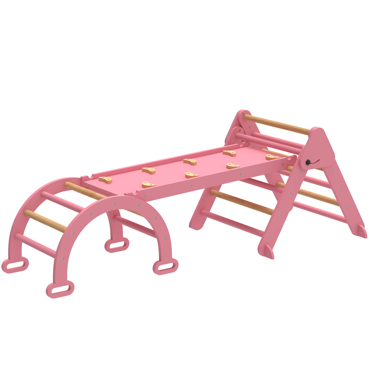 Ensemble triangle de Pikler 7-en-1 pliable en bois