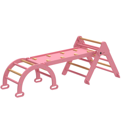Ensemble triangle de Pikler 7-en-1 pliable en bois