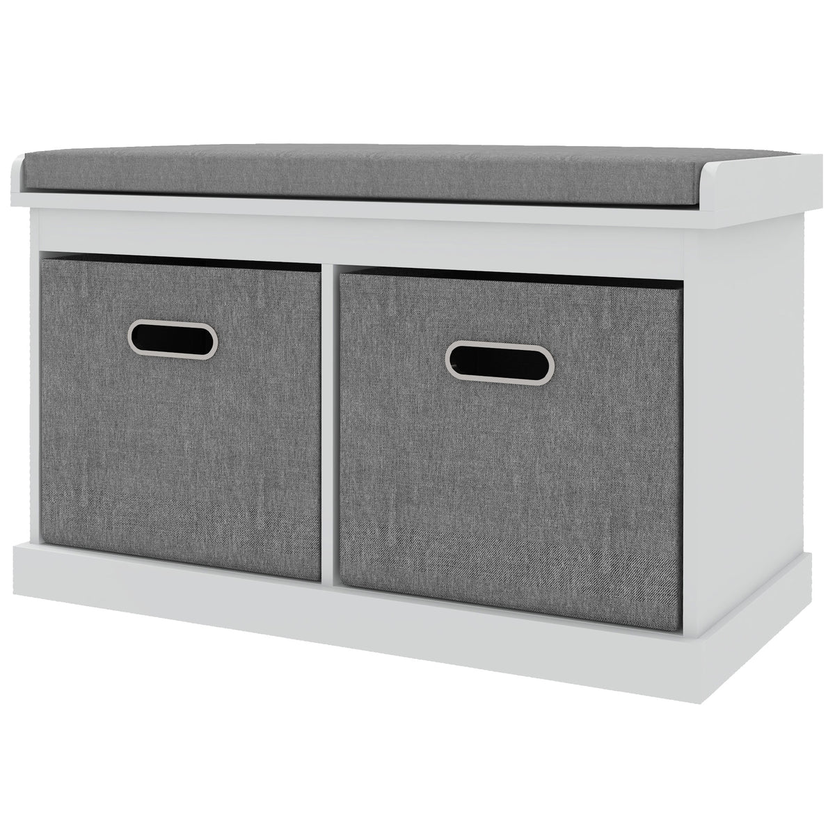 Banc de rangement pour chaussures avec coussin et tiroirs