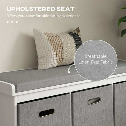 Banc de rangement pour chaussures avec coussin et tiroirs