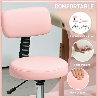 Tabouret roulant réglable avec dossier
