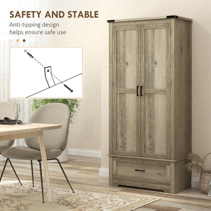 Armoire-garde-manger de cuisine style campagnard 175 cm