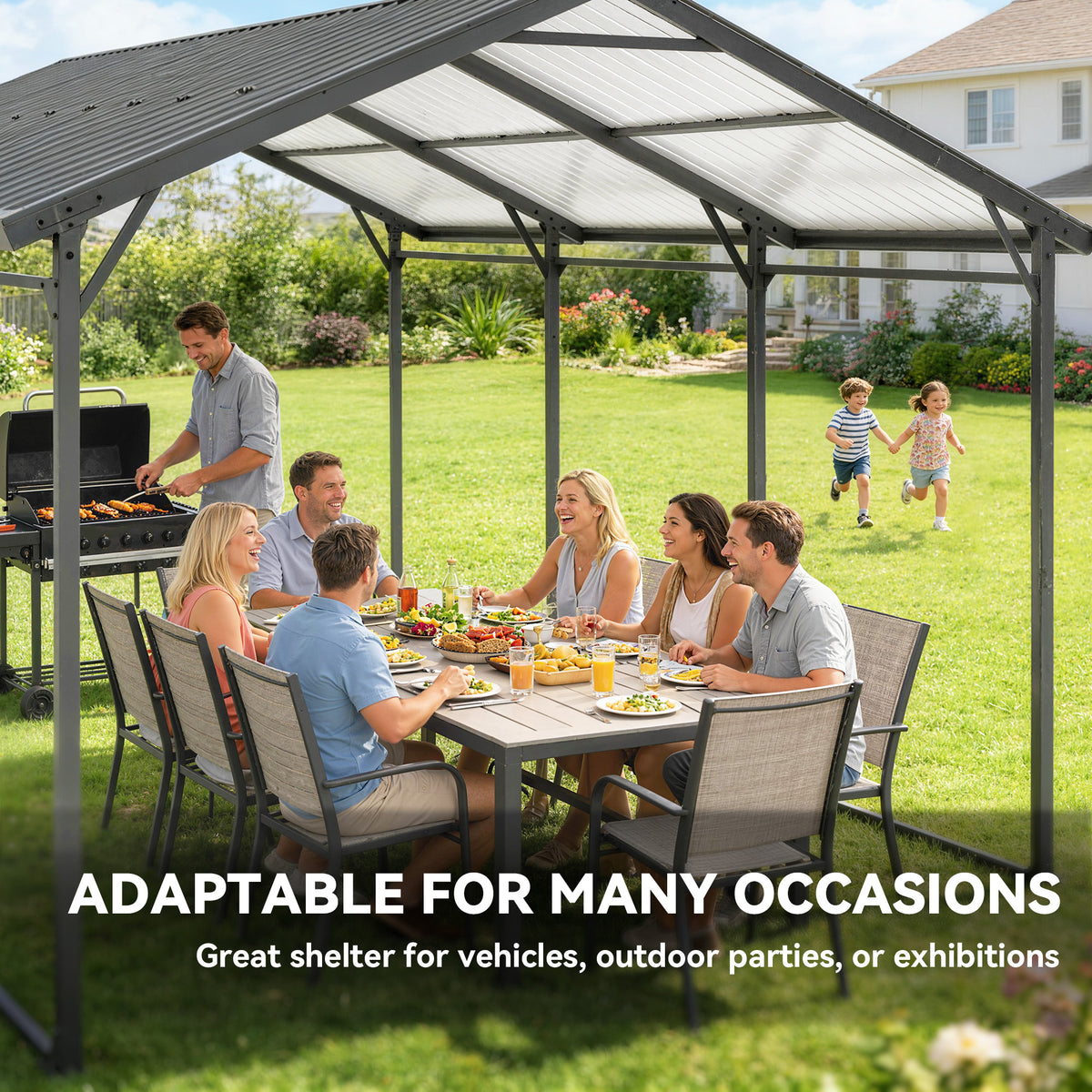 Carport métallique 3 x 4.5 m armature renforcée