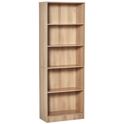 Bibliothèque à 5 tablettes avec tablettes réglables
