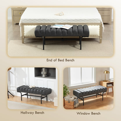 Banc de lit cylindrique en similicuir