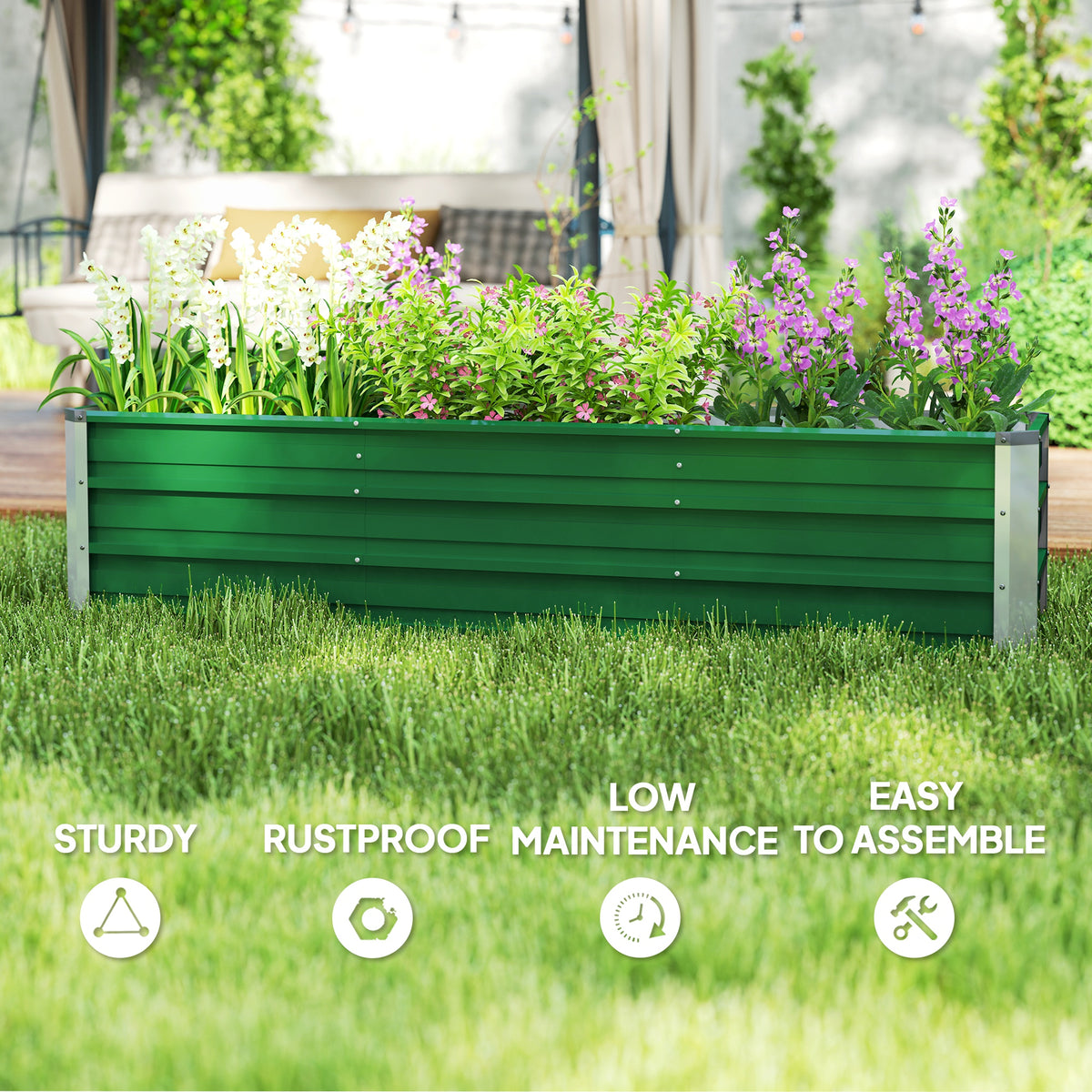 Jardinière surélevée en acier galvanisé 3 sections