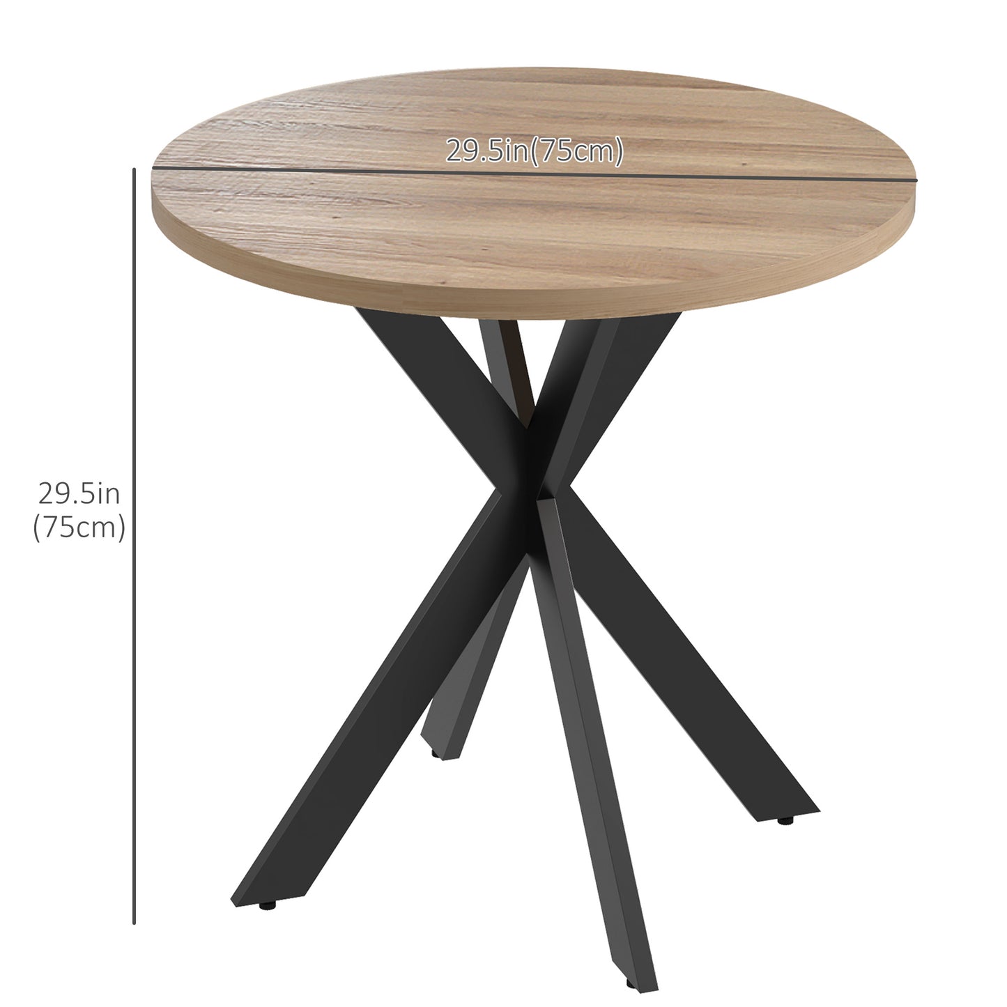 Table à manger ronde contemporaine 74 cm pieds croisés
