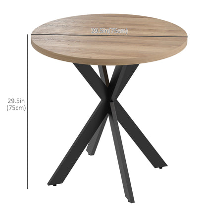 Table à manger ronde contemporaine 74 cm pieds croisés