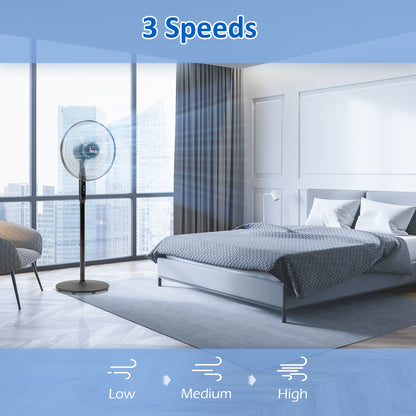 Ventilateur sur pied oscillant avec télécommande et écran LED