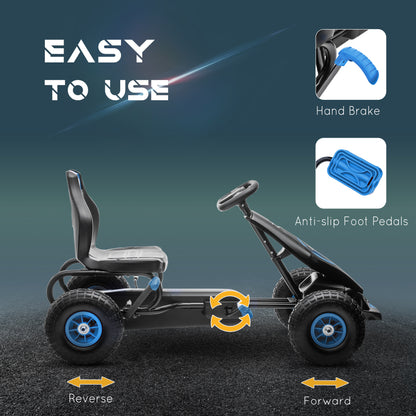 Kart à Pédales Aosom pour Enfants - Cadre Acier avec Freins
