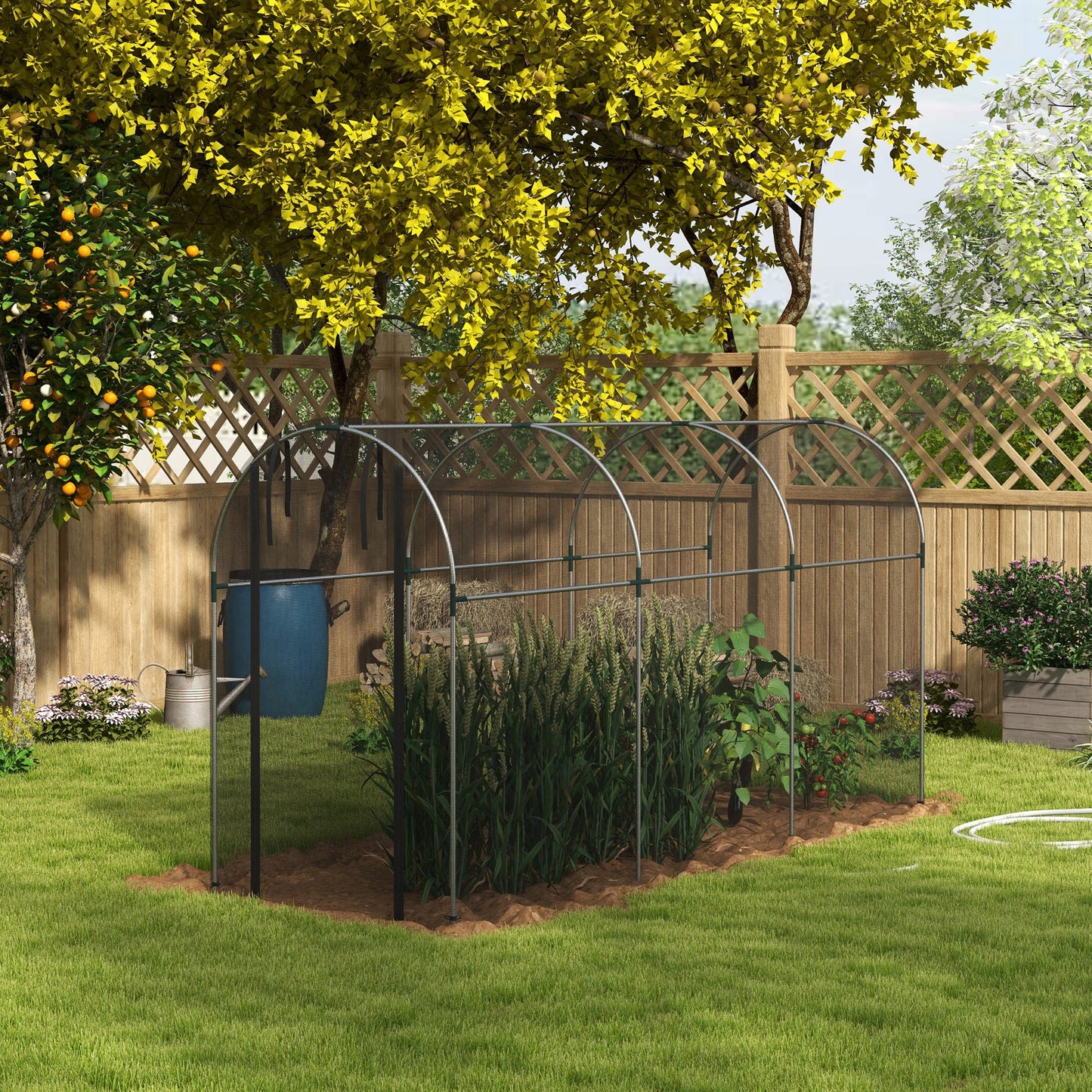 Cage de protection pour cultures avec porte zippée 122 x 244 cm
