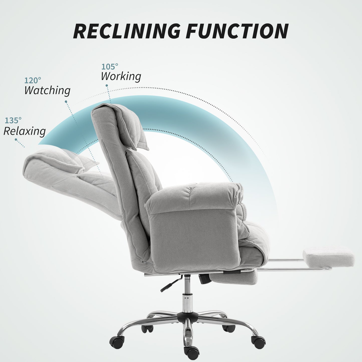 Chaise de bureau inclinable ergonomique avec repose-pieds