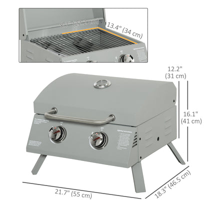 BBQ au propane portable 2 brûleurs pattes pliantes