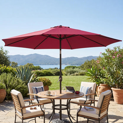 Parasol de patio rond 10 pieds avec manivelle