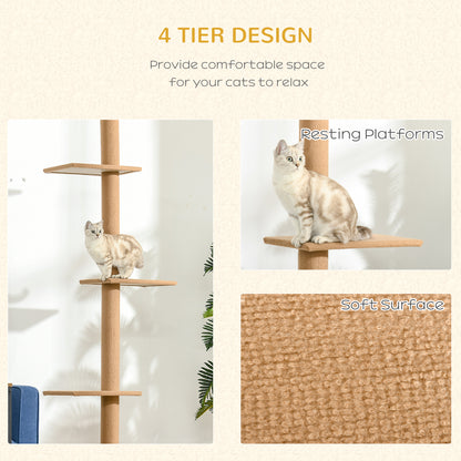 Arbre à chat ajustable sol-plafond 4 niveaux