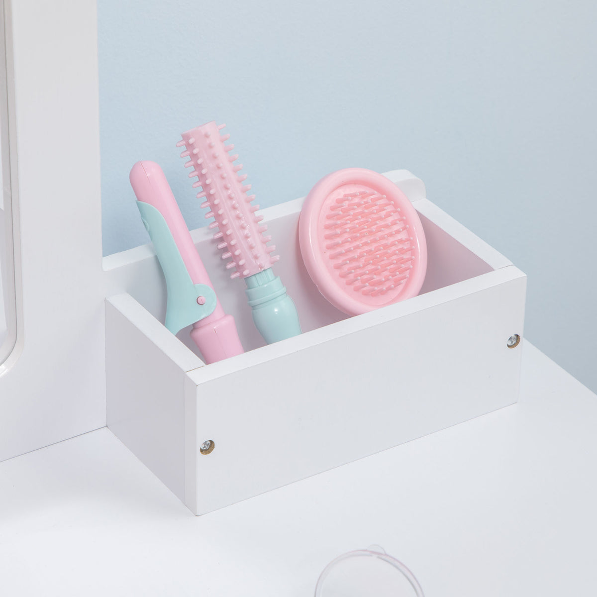 Coiffeuse pour enfants avec miroir et tabouret