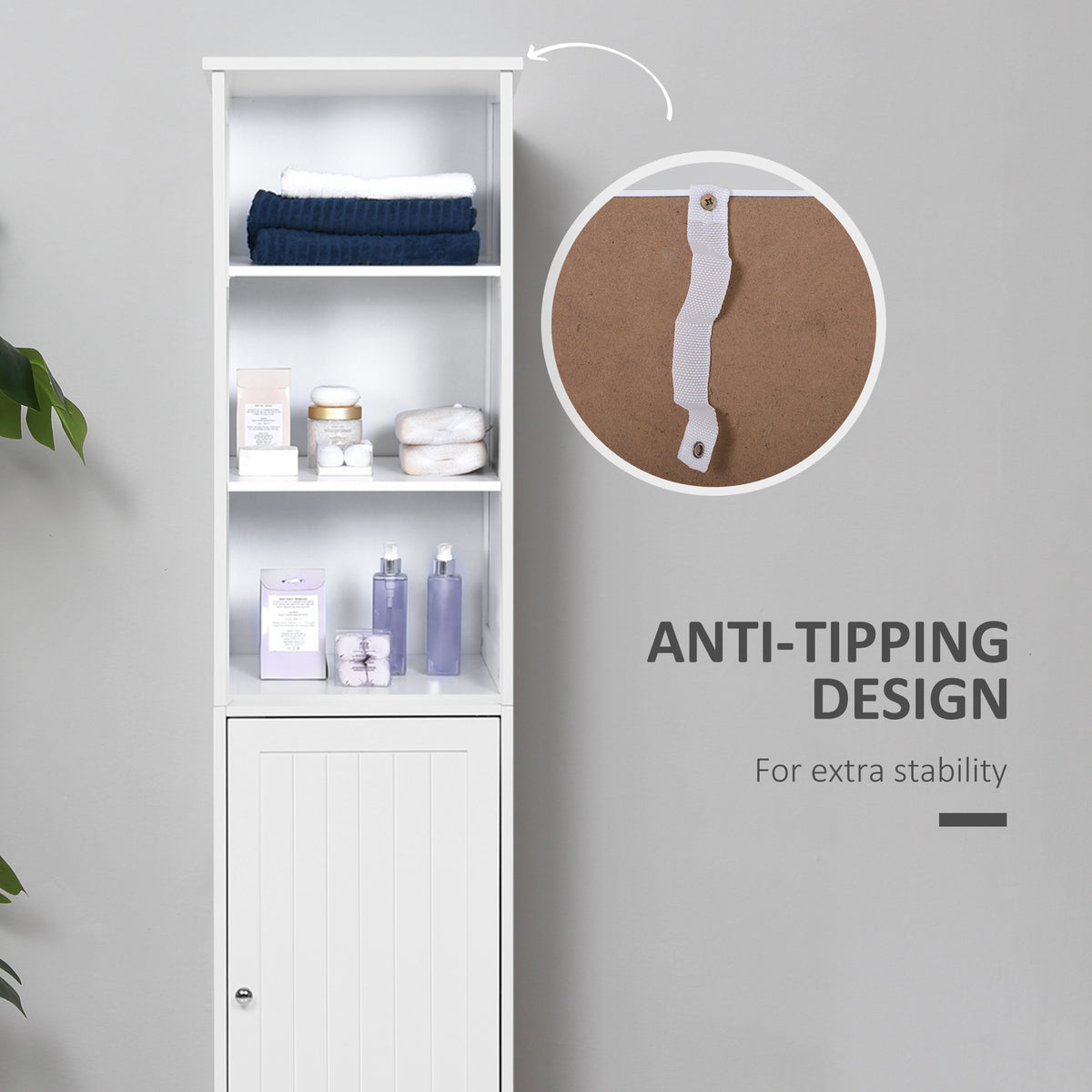 Armoire de salle de bain autoportante haute
